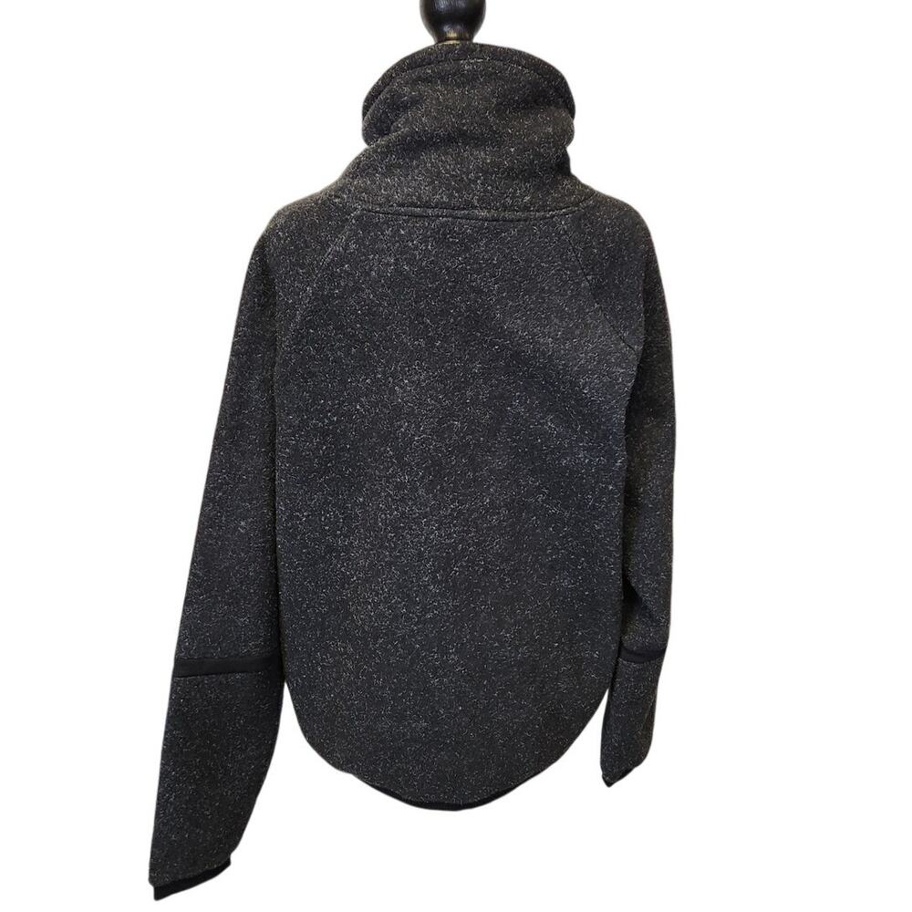 Nike Funnel Neck Fleece Pullover Heathered Black Gray Athletic Sweatshirt Medium - Picture 4 of 10